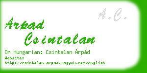 arpad csintalan business card