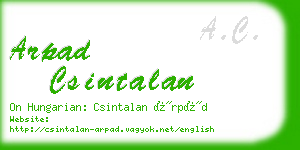 arpad csintalan business card